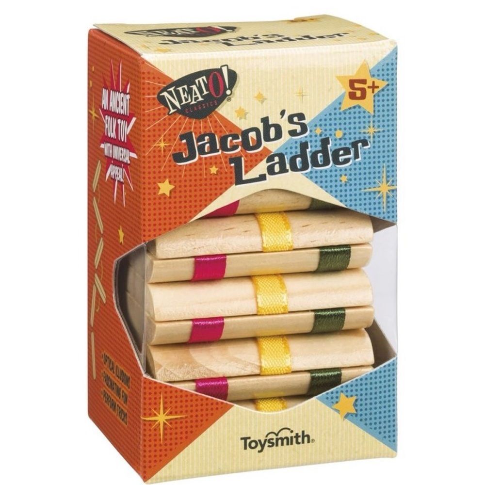 Toysmith Neato! Jacob's Ladder Retro Throwback Kids Wooden Puzzle Toy. NEW.